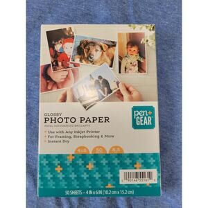 Pen+Gear GLOSSY PHOTO PAPER 4" x 6" 50 SHEETS 8.5mil for INKJET PRINTERS 8.5 mil